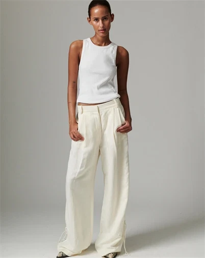 Day Birger et Mikkelsen - Belle Contrast Linen Bukser - Jet Stream